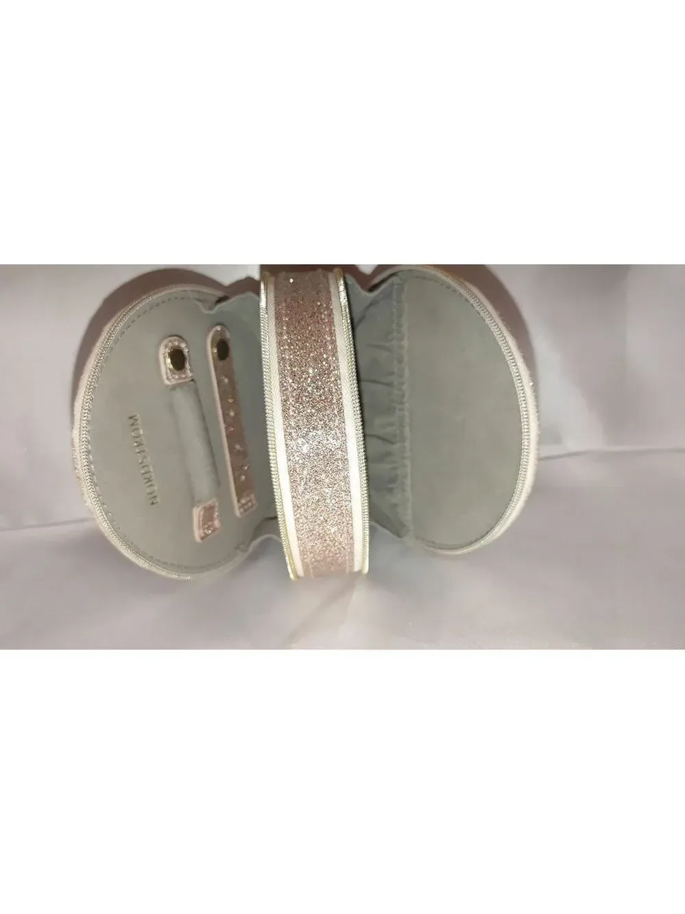Nordstrom Glittery Travel Jewelry Case in Champagne